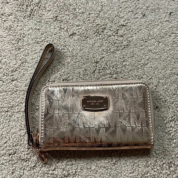 MICHAEL Michael Kors Handbags - Michael Kors Signature Mirror Metallic Zip Around Continental Wallet